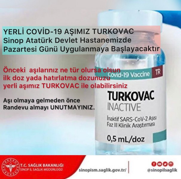 Turkovac aşısı Sinop’ta uygulanmaya başlandı