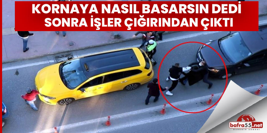 Trafikte korna kavgası: Taraflar birbirine girdi