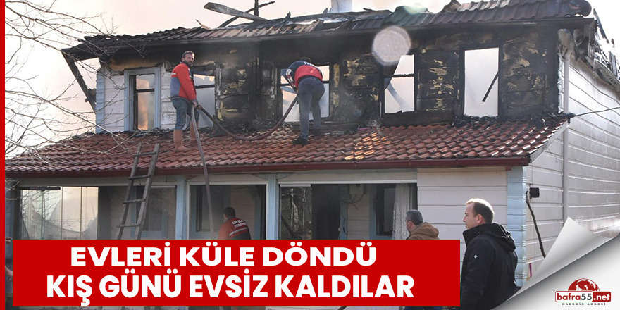 Kış günü evsiz kaldılar