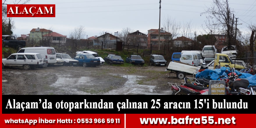 Alaçam'da otoparkından çalınan 25 aracın 15'i bulundu