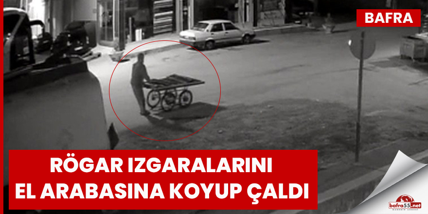 Bafra'da Rögar hırsızı kameraya yakalandı