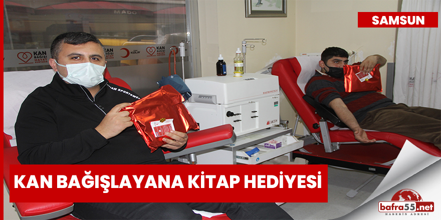 Samsun'da kan bağışlayana kitap hediyesi