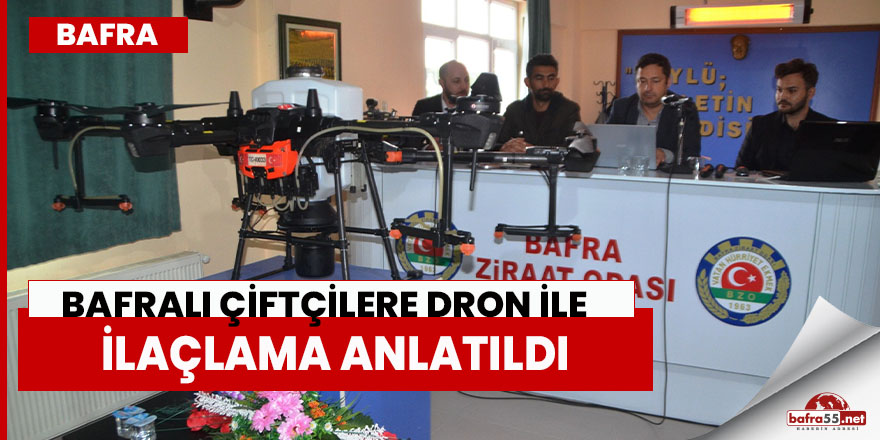 Bafralı Çiftçilere Dron İle İlaçlama Anlatıldı