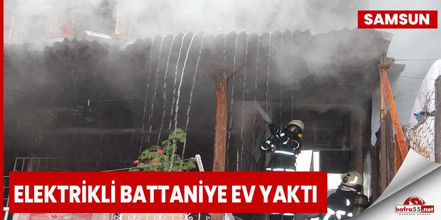 Elektrikli battaniye evi yaktı