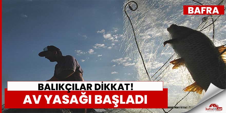 Bafra'da İç sularda av yasağı başlıyor