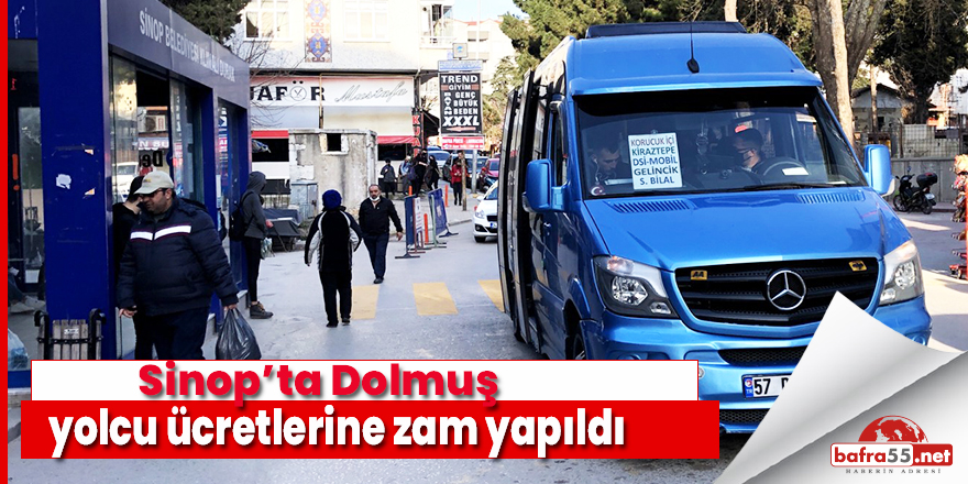 Sinop'ta Dolmuş ücretleri zam geldi