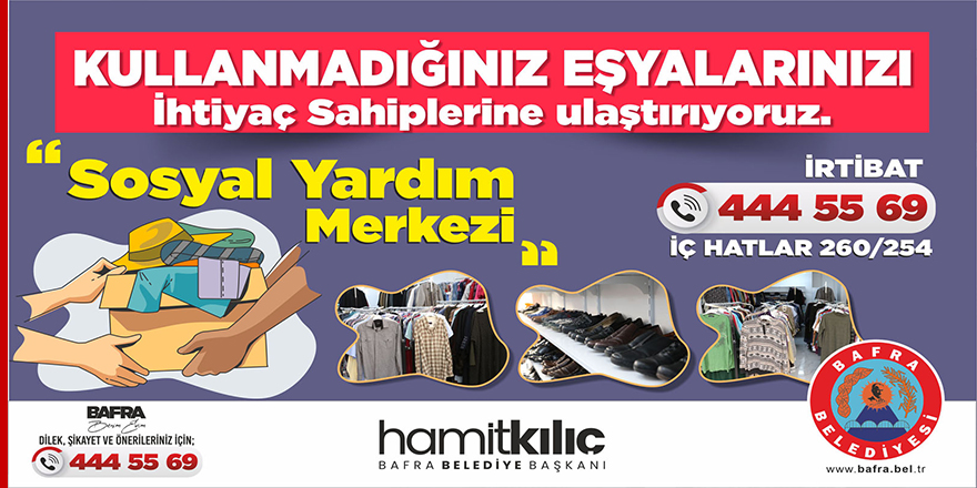 Bafra'da Sosyal Yardım Merkezi İhtiyaç Sahiplerinin Yanında