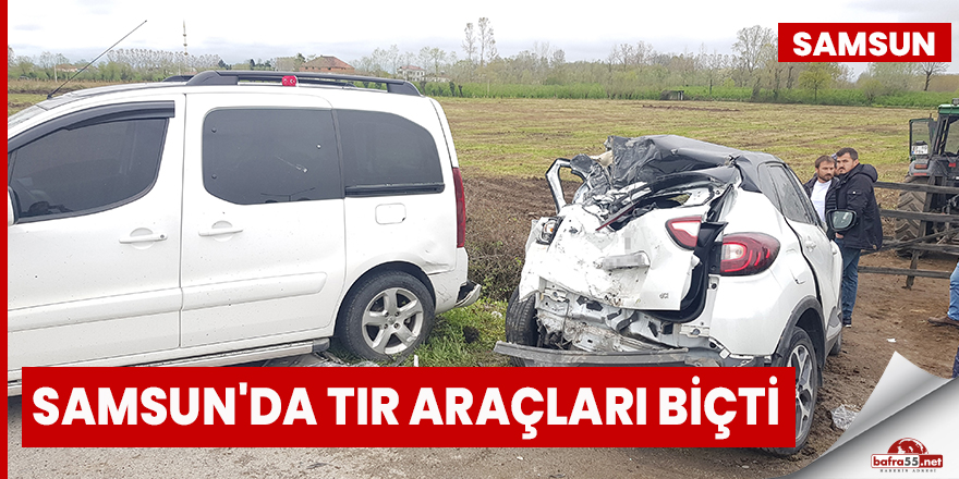 Samsun'da tır araçları biçti: 4 yaralı