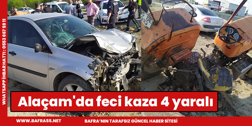 Alaçam'da feci kaza 4 yaralı