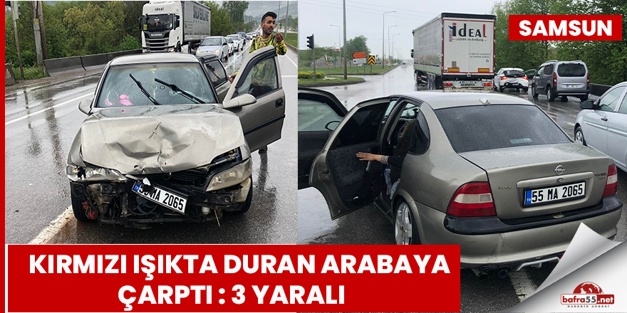 Samsun'da trafik kazası: 3 yaralı