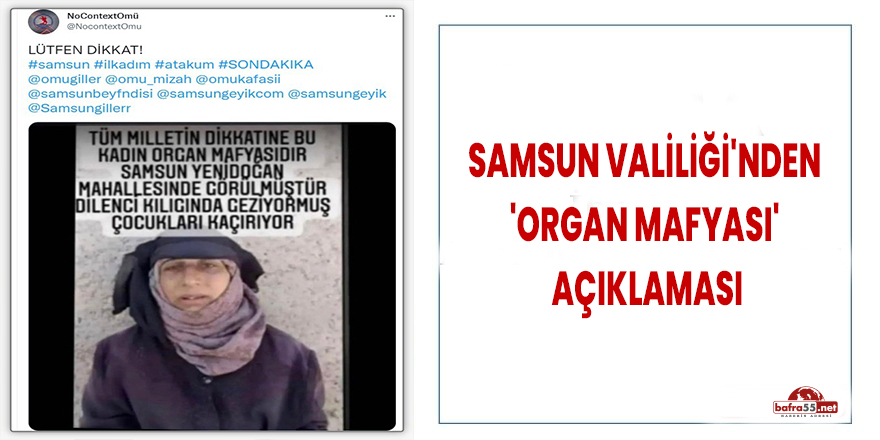 Samsun Valiliği'nden 'organ mafyası' açıklaması