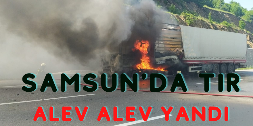 Samsun'da tır alev alev yandı