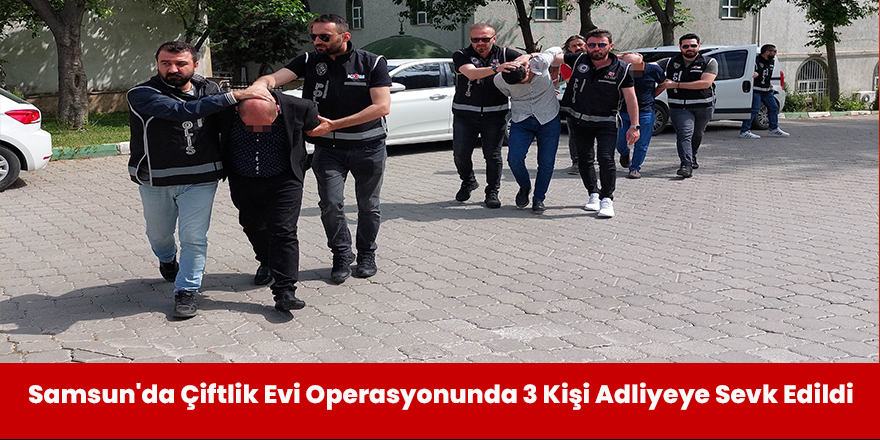 Samsun'da Çiftlik Evi Operasyonunda 3 Kişi Adliyeye Sevk Edildi