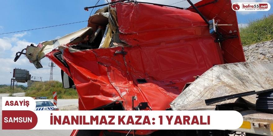 Samsun'da inanılmaz kaza: 1 yaralı