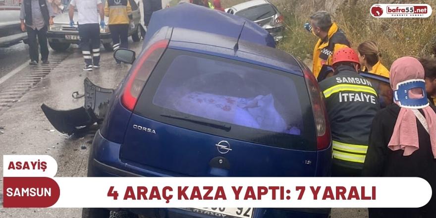 Samsun'da 4 Araç Kaza Yaptı: 7 Yaralı