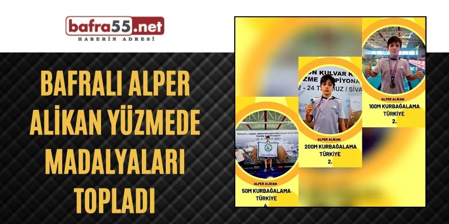 BAFRALI ALPER ALİKAN YÜZMEDE MADALYALARI TOPLADI