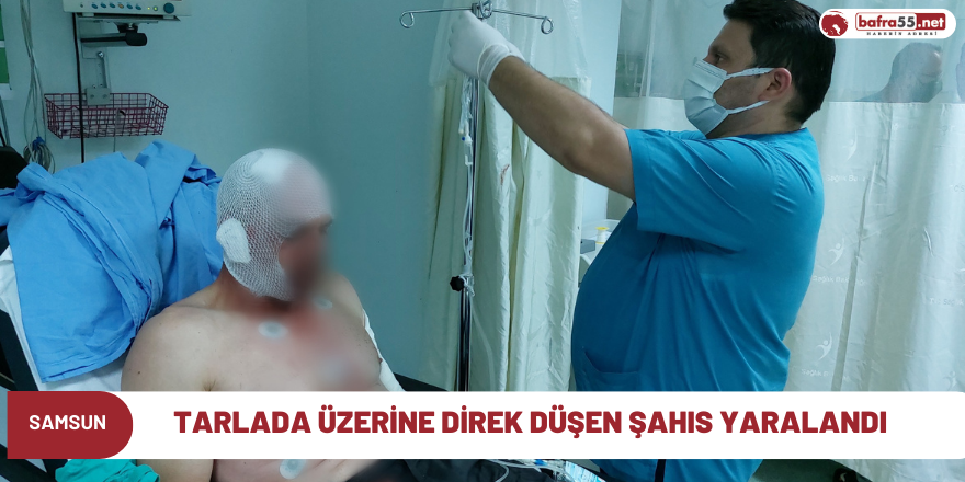 Tarlada üzerine direk düşen şahıs yaralandı