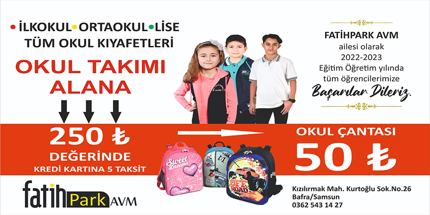 Fatihpark AVM'den öğrencilere büyük jest