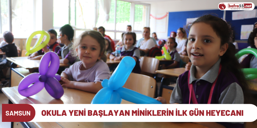 Okula yeni başlayan miniklerin ilk gün heyecanı