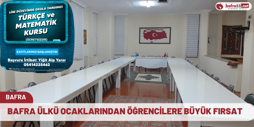 Bafra Ülkü Ocaklarından Öğrencilere Büyük Fırsat