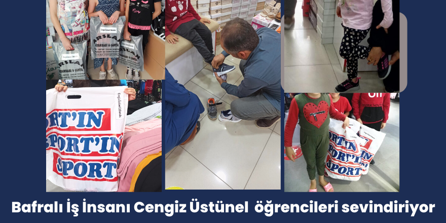 Bafralı İş İnsanı Cengiz Üstünel  öğrencileri sevindiriyor