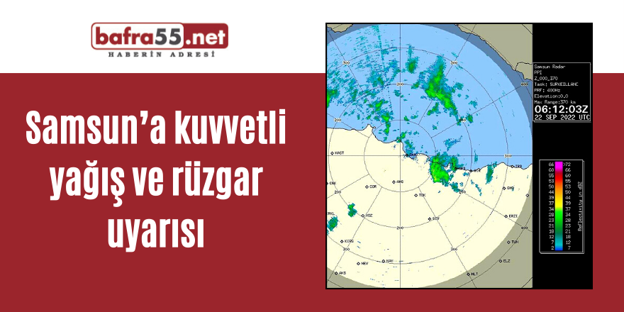 Samsun’a kuvvetli yağış ve rüzgar uyarısı