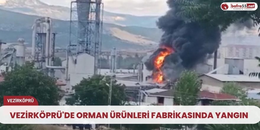 Vezirköprü'de orman ürünleri fabrikasında yangın