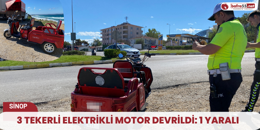 3 tekerli elektrikli motor devrildi: 1 yaralı