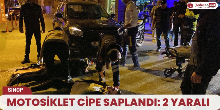 Motosiklet cipe saplandı: 2 yaralı