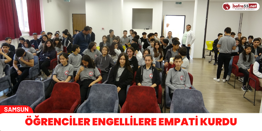 Öğrenciler engellilere empati kurdu