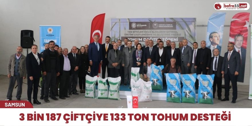 3 bin 187 çiftçiye 133 ton tohum desteği