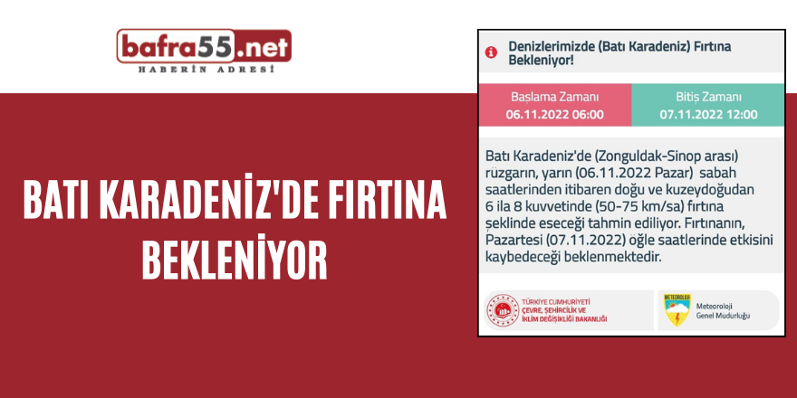 Batı Karadeniz'de fırtına bekleniyor