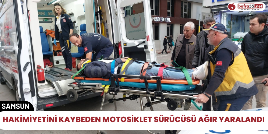 Hakimiyetini kaybeden Motosiklet sürücüsü Ağır yaralandı