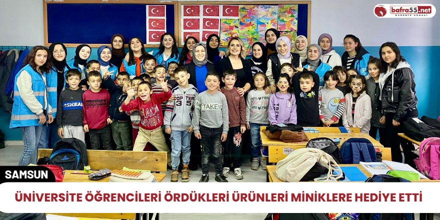 Üniversite öğrencileri ördükleri ürünleri miniklere hediye etti