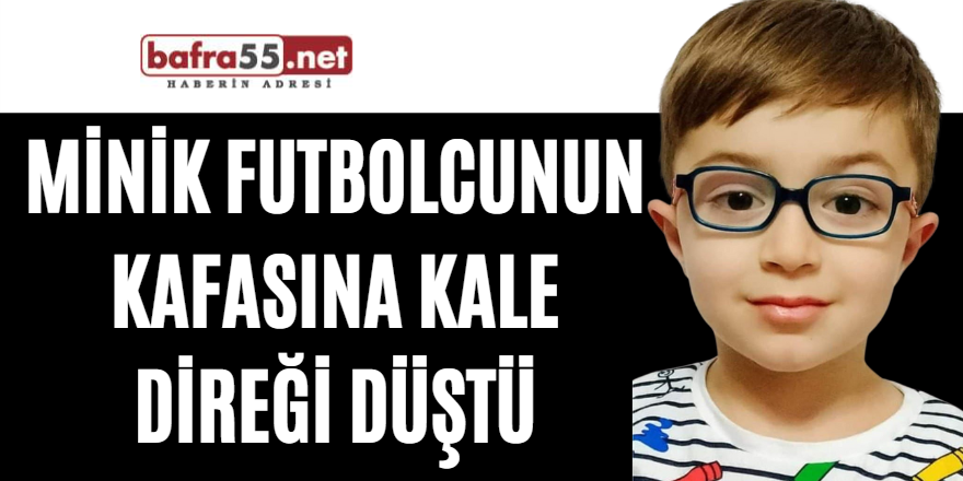 Minik futbolcunun kafasına kale direği düştü