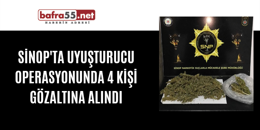 Sinop'ta uyuşturucu operasyonunda 4 kişi gözaltına alındı