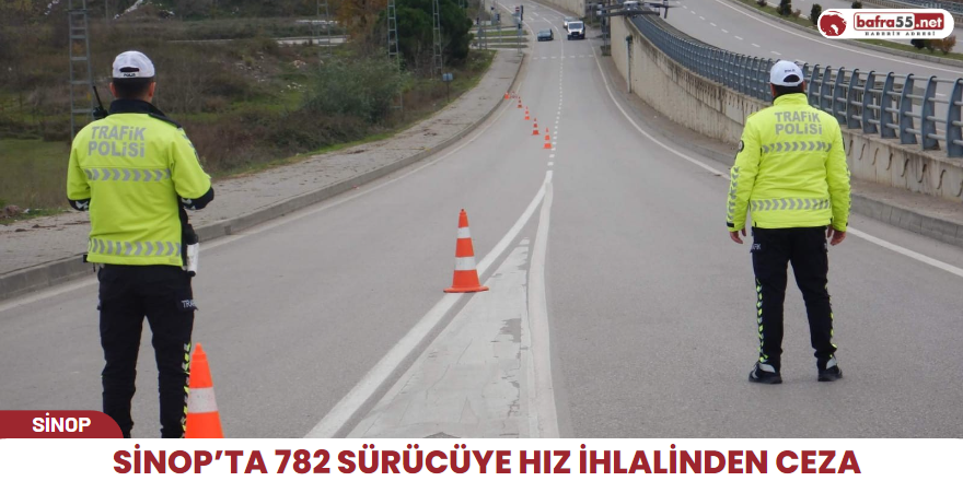 Sinop’ta 782 sürücüye hız ihlalinden ceza