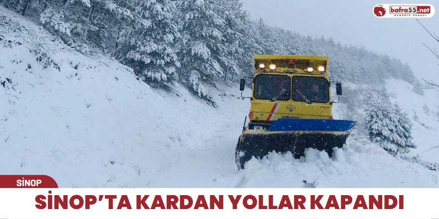 Sinop’ta kardan yollar kapandı
