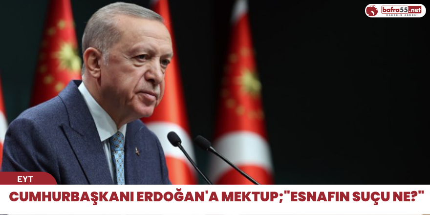 Cumhurbaşkanı Erdoğana mektup;"Esnafın suçu ne?"