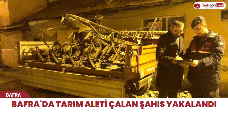 Bafra'da tarım aleti çalan şahıs yakalandı