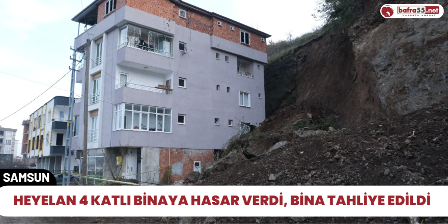 Heyelan 4 katlı binaya hasar verdi, bina tahliye edildi