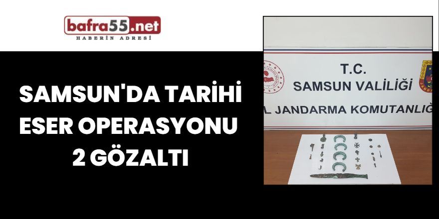 Samsun'da tarihi eser operasyonu 2 gözaltı