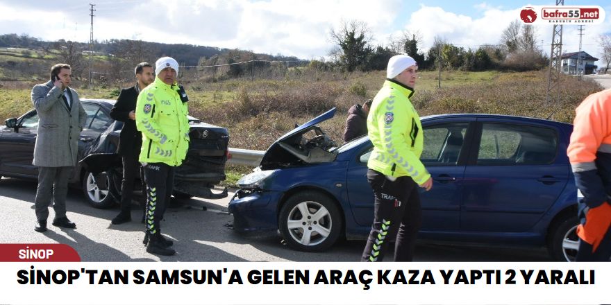 Sinop'tan Samsun'a Gelen Araç Kaza Yaptı 2 Yaralı