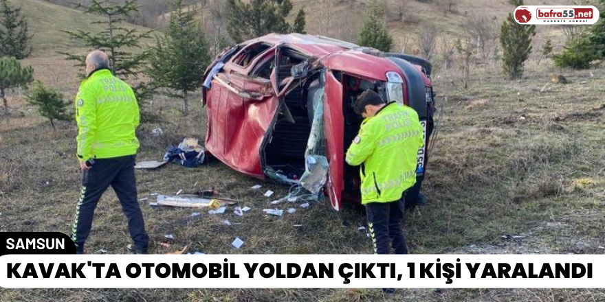 Kavak'ta Otomobil Yoldan Çıktı, 1 Kişi Yaralandı