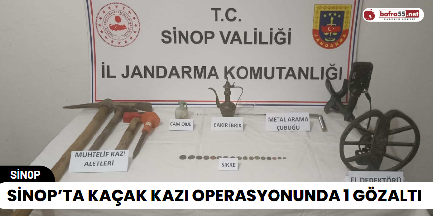 Sinop’ta Kaçak Kazı Operasyonunda 1 Gözaltı