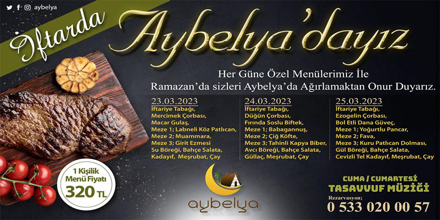 Aybelya Ramazan’da iftar özel programları sunuyor