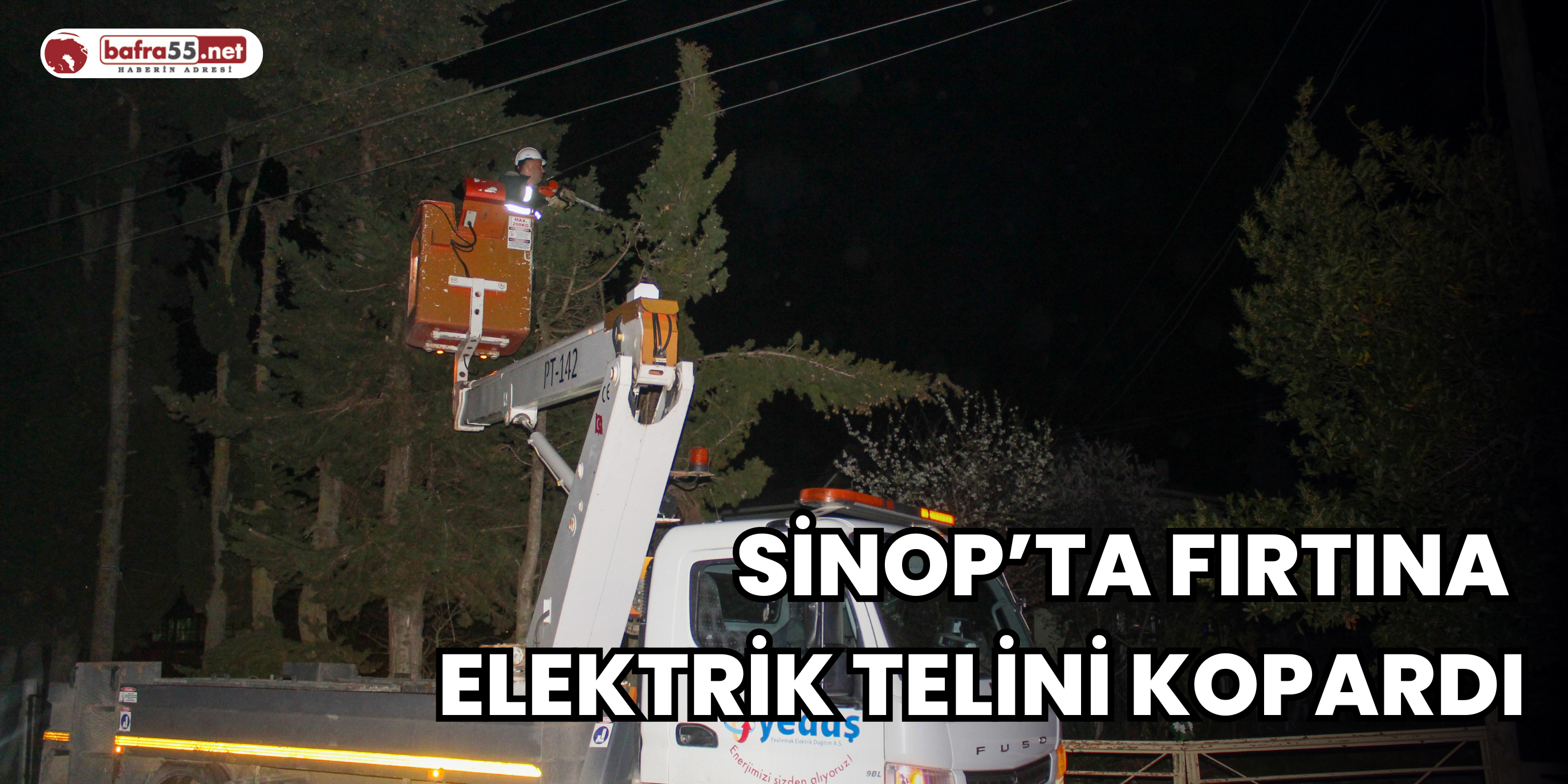 Sinop’ta Fırtına Elektrik Telini Kopardı