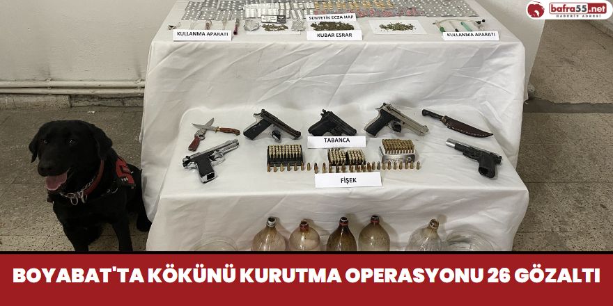 Boyabat'ta Kökünü Kurutma Operasyonu 26 Gözaltı