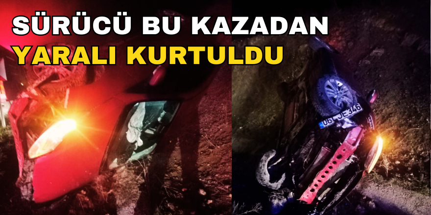 Sürücü Bu Kazadan Yaralı Kurtuldu