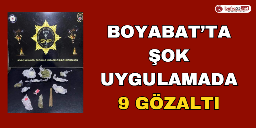 Boyabat’ta Şok Uygulamada 9 Gözaltı